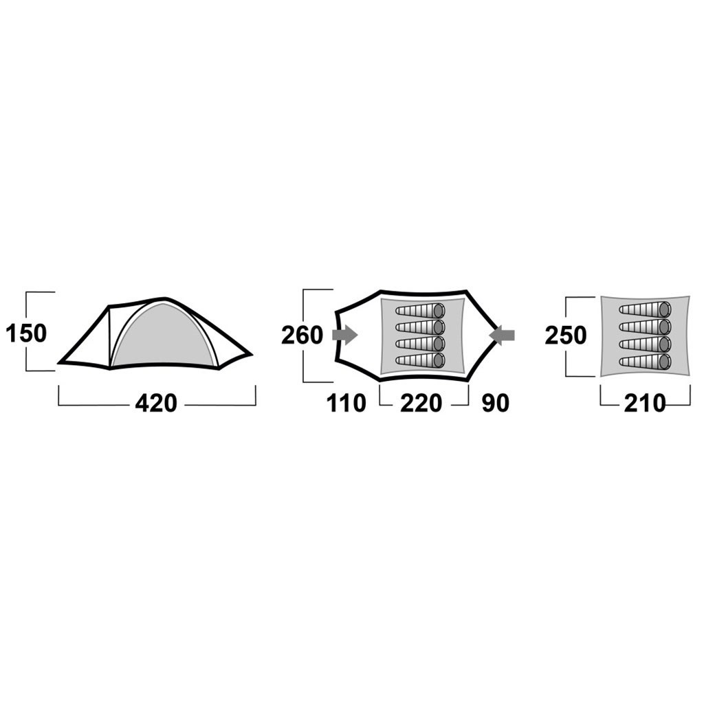 ابعاد چادر هاسکی مدل BARON 4