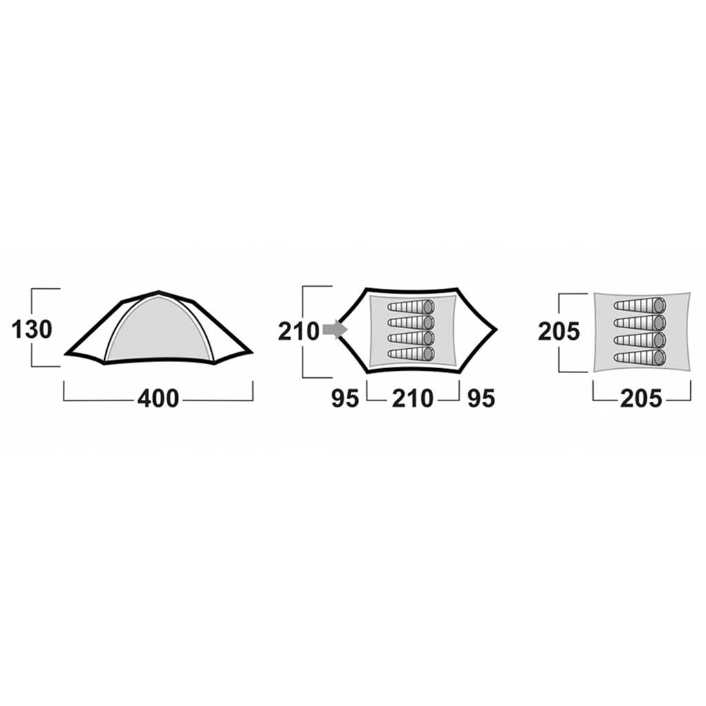 ابعاد چادر هاسکی مدل BOYARD 4 PLUS