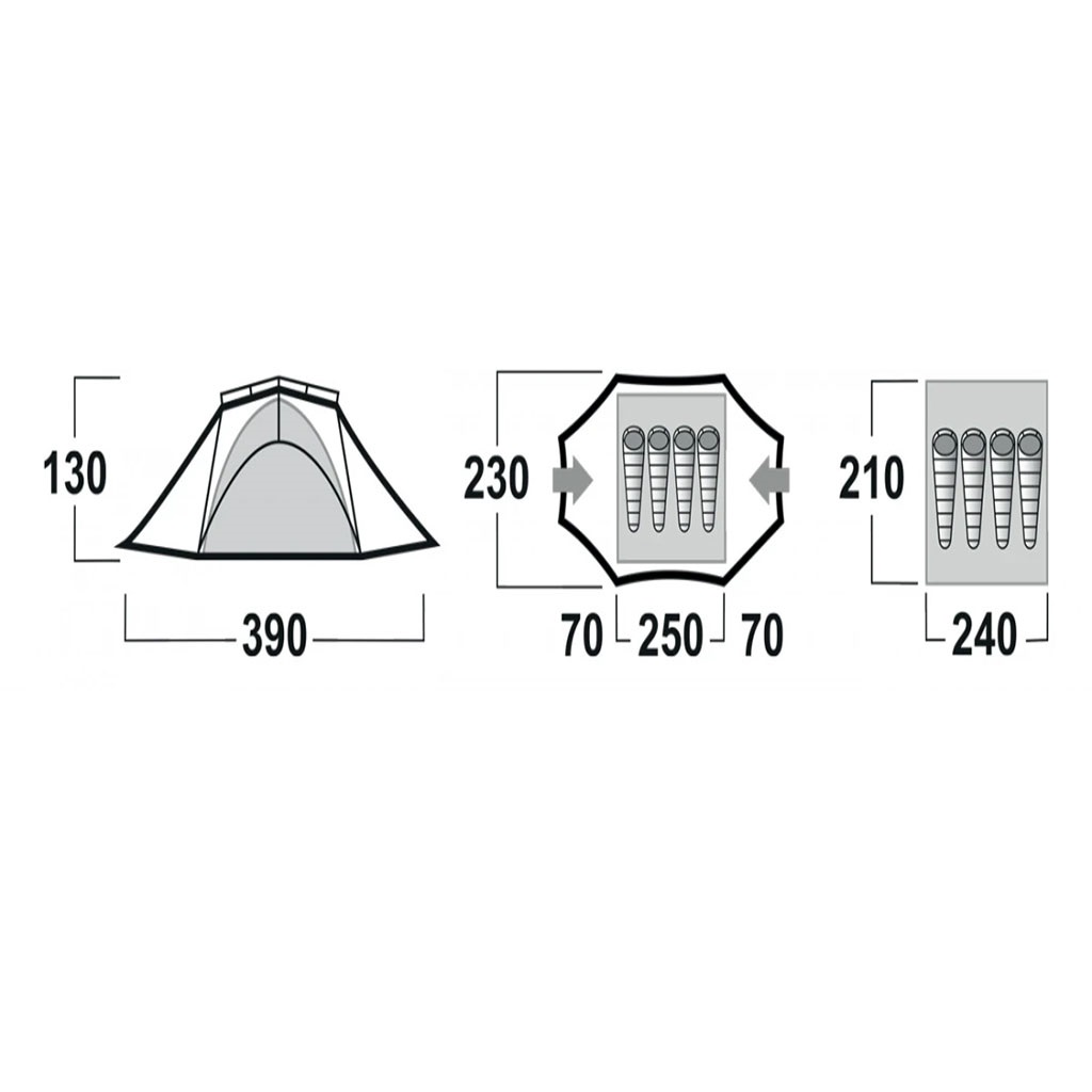 ابعاد چادر هاسکی مدل HUSKY BROFUR4