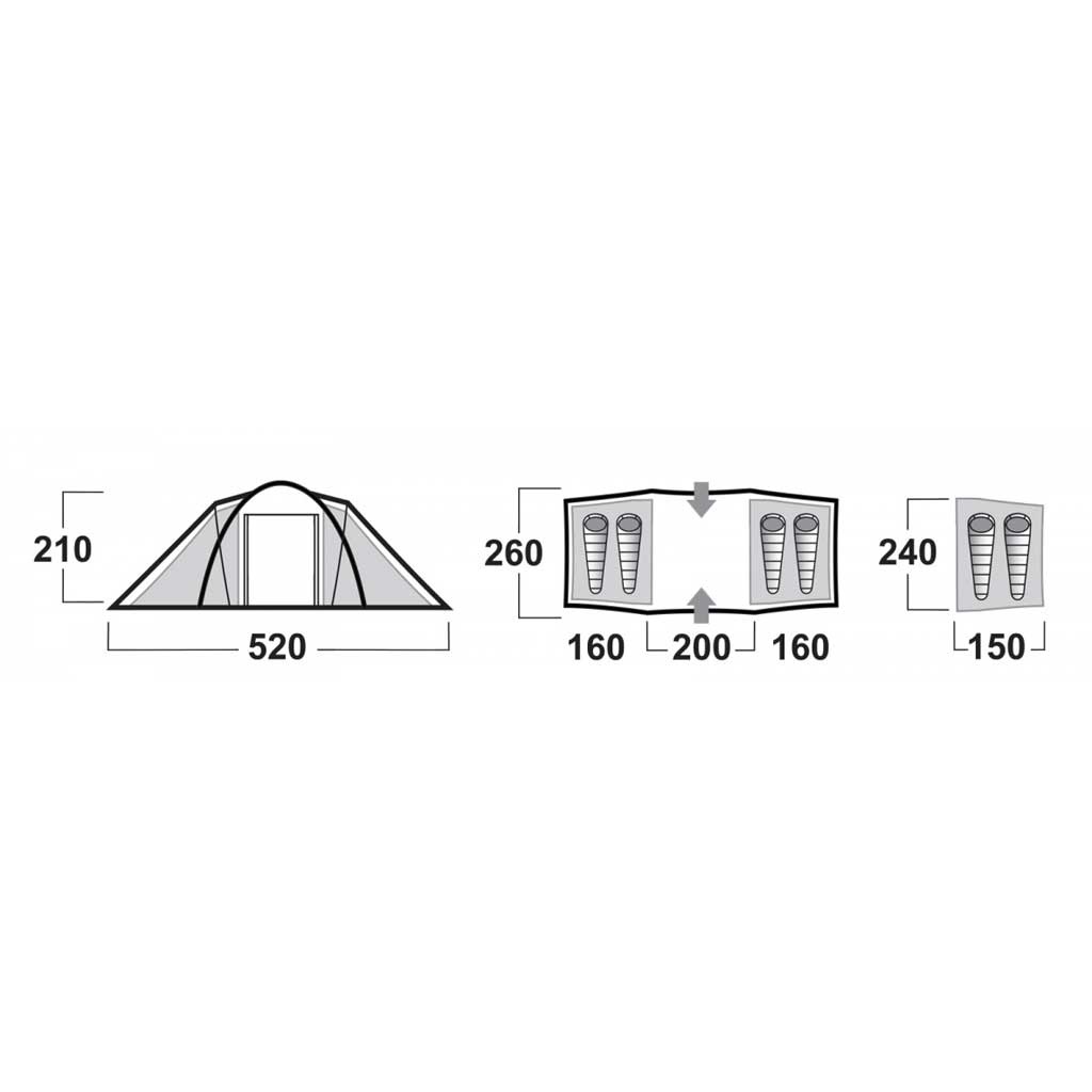 ابعاد چادر هاسکی مدل Boston 4 New
