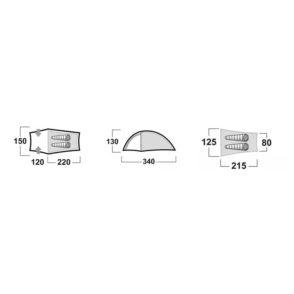 ابعاد چادر دو نفره هاسکی مدل bronder 2