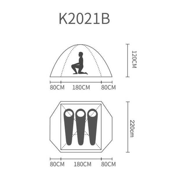 چادر کله‌گاوی (پکینیو) 3 نفره K2021-B - تصویر 2