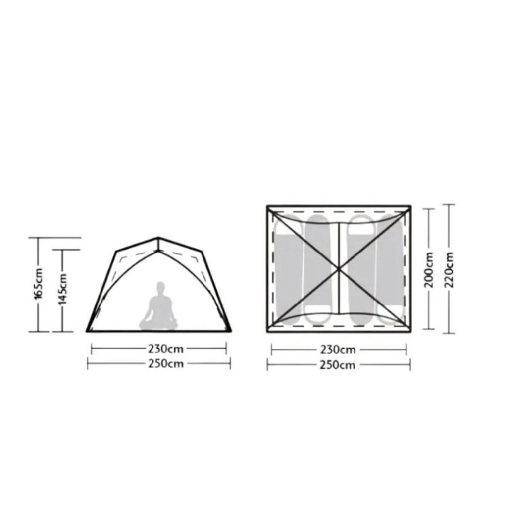 ابعاد چادر نیچرهایک مدل CAPE 5 کد CNK2300ZP036