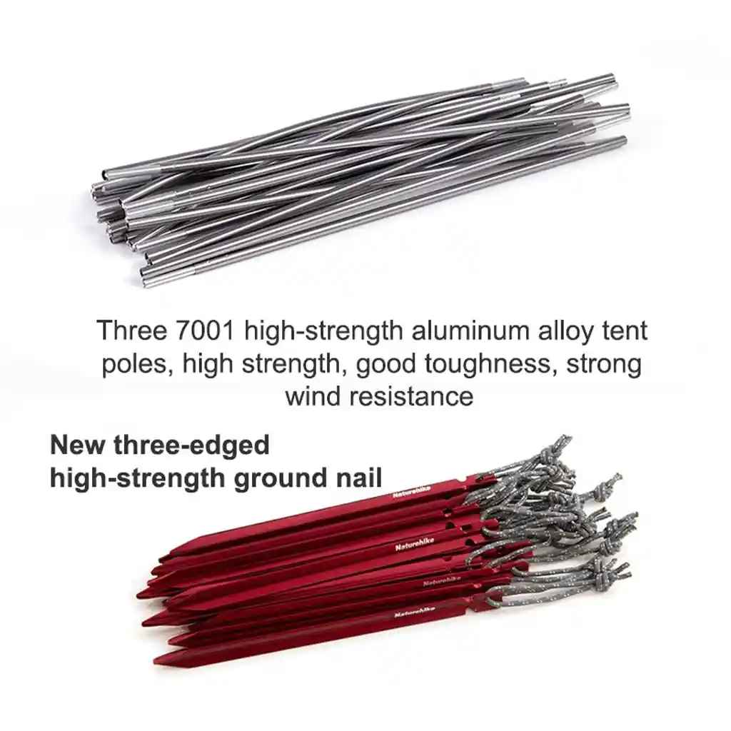 تیرکهای چادر نیچرهایک مدل CLOUD PEAK 2 کد NH19K240-Y