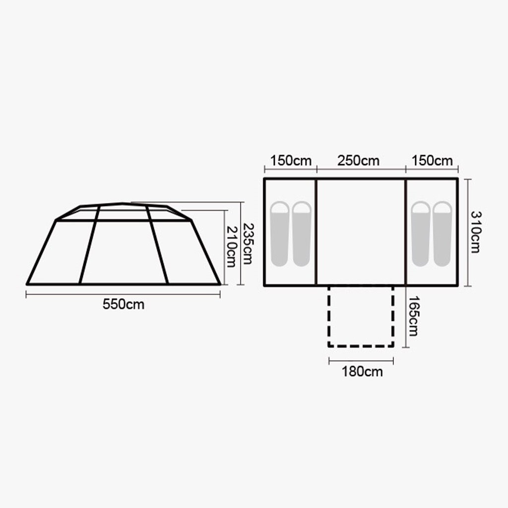 ابعاد چادر نیچرهایک مدل VILLAGE 17 کد CNH22ZP021