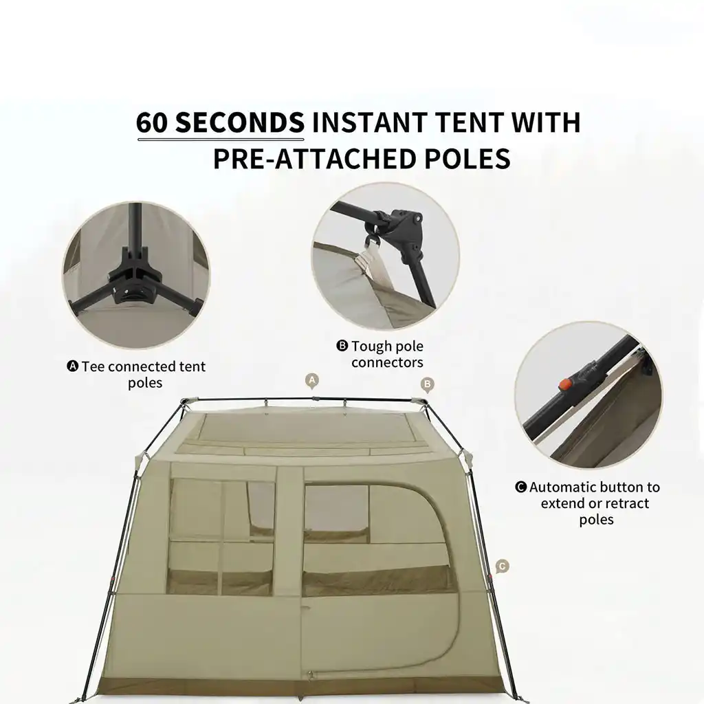 چادر نیچرهایک چهار نفره مدل VILLAGE 6.0 2 کد CNK2300ZP021