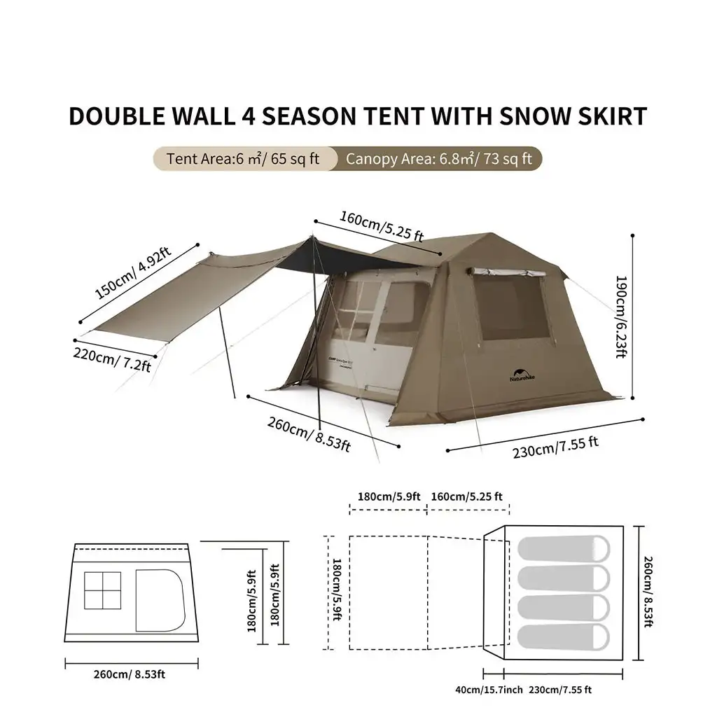 چادر نیچرهایک مدل VILLAGE 6.0 2 کد CNK2300ZP021 چهار نفره