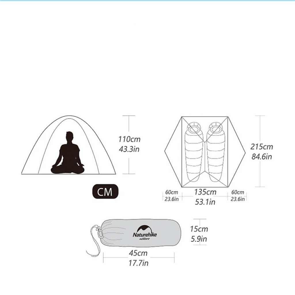 ابعاد چادر نیچرهایک مدل Starriver2 کد NH17T012-T